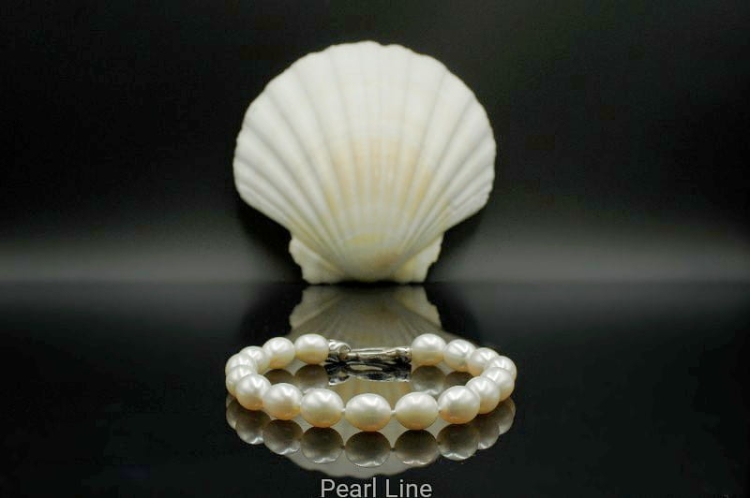 Bransoletka z eleganckich pereł z gatunku Rice