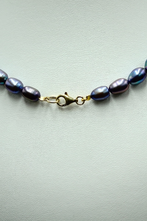 Choker z szafirowych pereł z Rzymską monetą