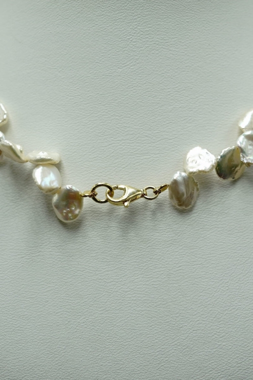 Choker z pereł Keshi z Rzymską monetą na szczęście