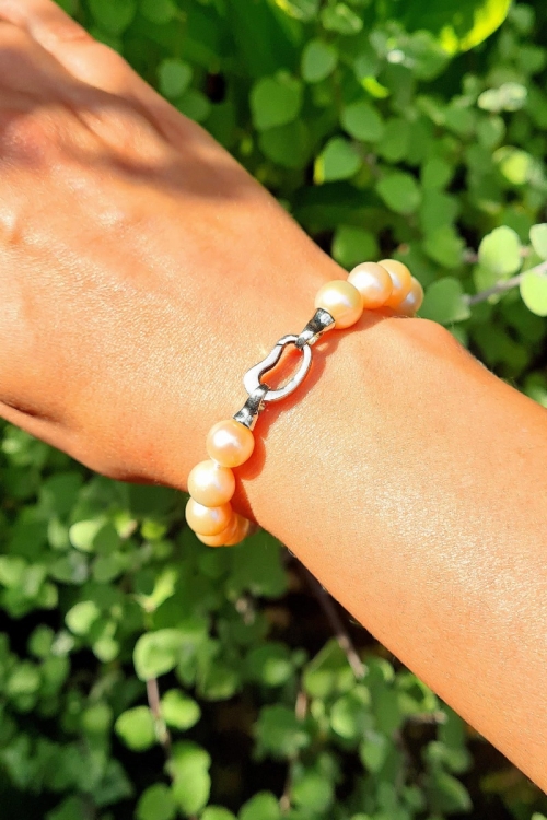 Bransoletka z różowych pereł z gatunku Round