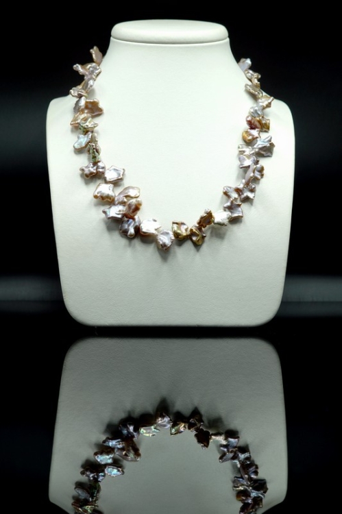 Naszyjnik z pereł Keshi w kolorze lilaróż