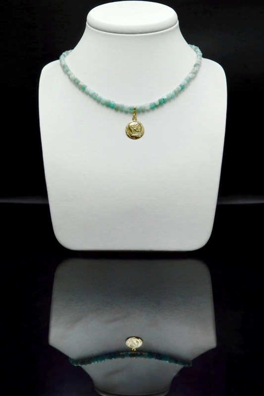 Choker z Amazonitu z Rzymską monetą