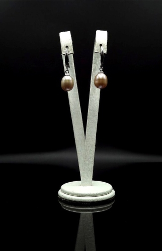 Kolczyki z perły z gatunku Rice w kolorze Lilaróż