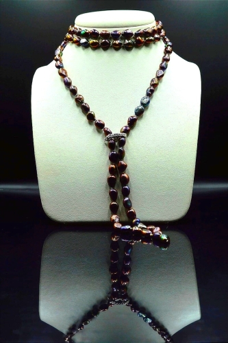 Grafitowy naszyjnik z pereł Baroque