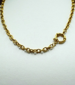 Złoty choker łańcuch ze srebrną perłą Coin